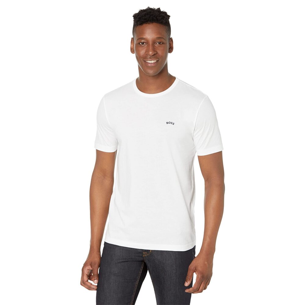 BOSS Tee Curved Regular Fit Jersey T-Shirt White 2XL